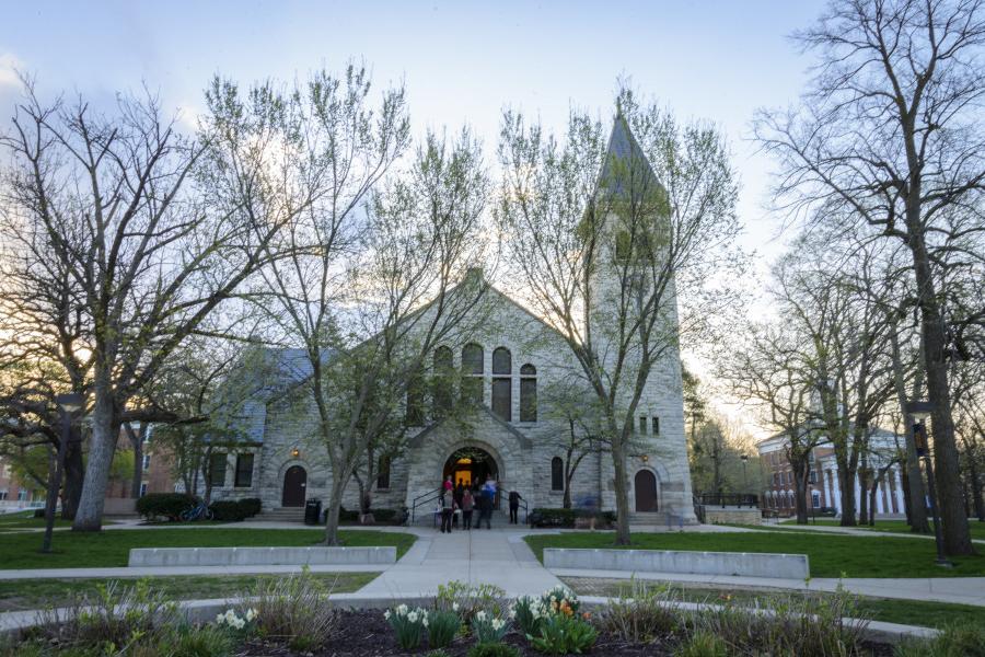 Eaton Chapel in spring.