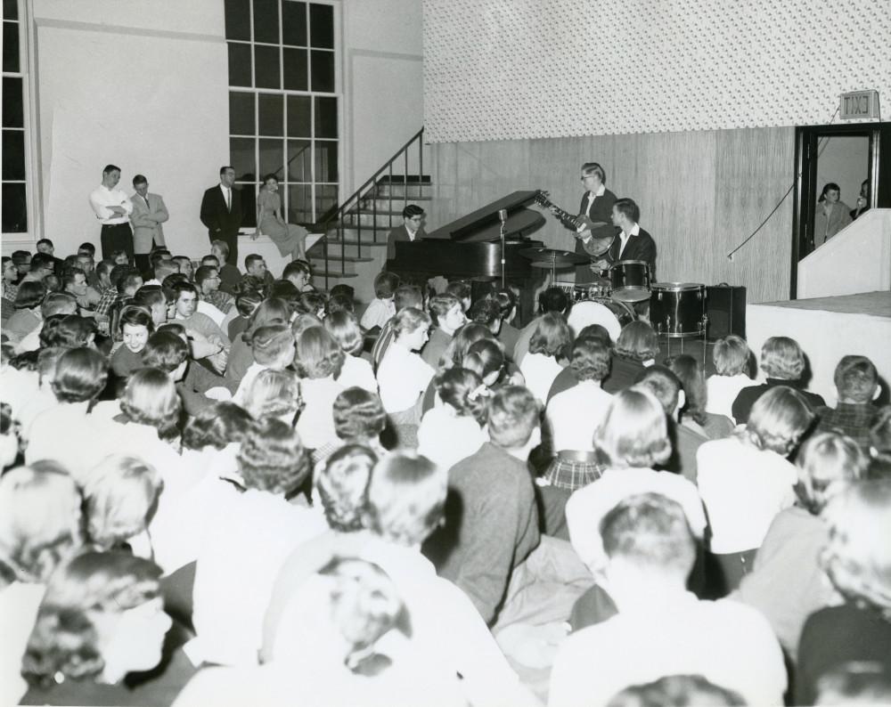 A jazz concert in the Student Union, circa 1958-1961.